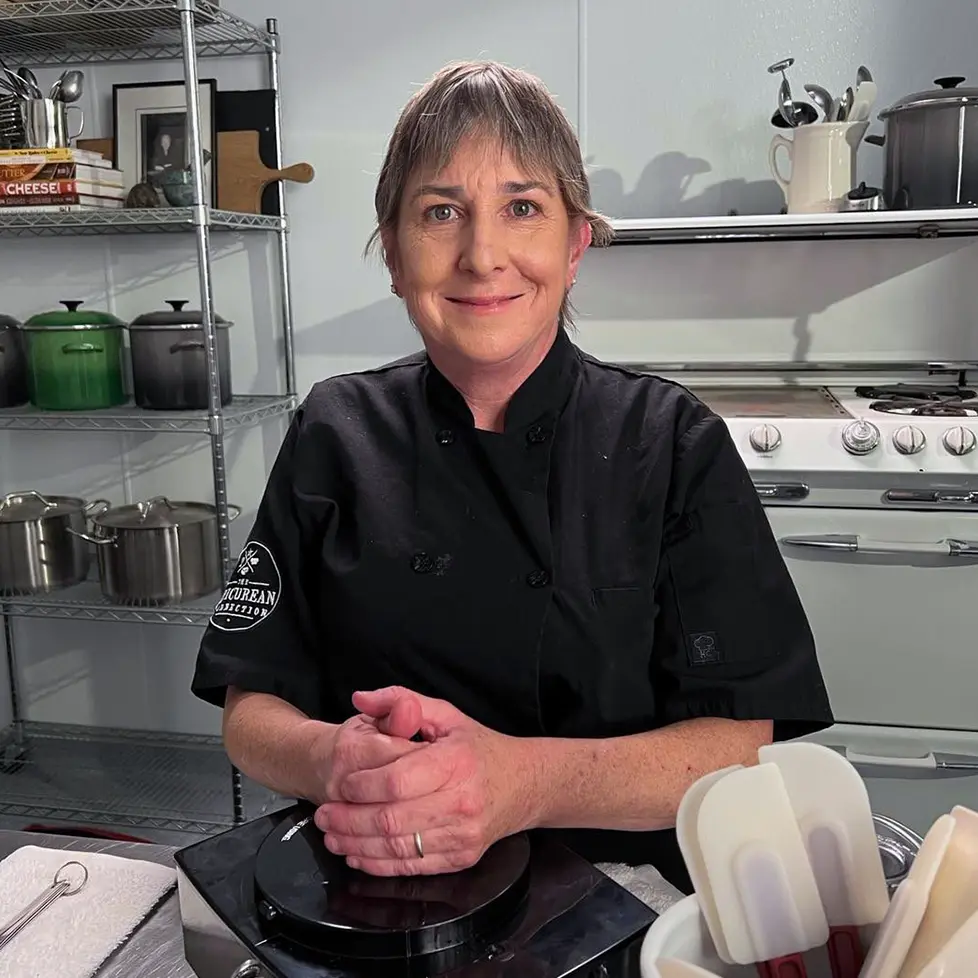 Owner Sheana Davis stands in The Epicurean Connection kitchen